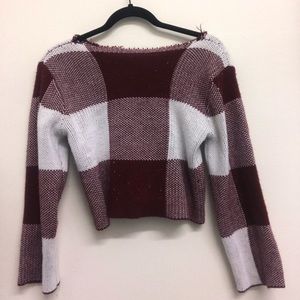 Gingham Crop Sweater